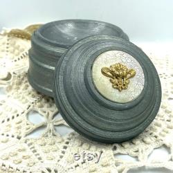 Vintage Aluminum Powder Puff Music Box 1940's