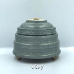 Vintage Aluminum Powder Puff Music Box 1940's