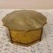 Vintage Amber Glass Vanity Powder Box with Celluloid Lid