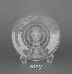 Vintage Anchor Hocking Clear Glass Saucer with Floral Sandwich Pattern, Depression Glass Replacement Plate