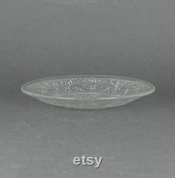 Vintage Anchor Hocking Clear Glass Saucer with Floral Sandwich Pattern, Depression Glass Replacement Plate