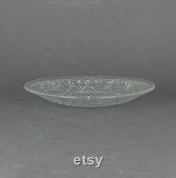 Vintage Anchor Hocking Clear Glass Saucer with Floral Sandwich Pattern, Depression Glass Replacement Plate