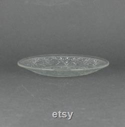 Vintage Anchor Hocking Clear Glass Saucer with Floral Sandwich Pattern, Depression Glass Replacement Plate