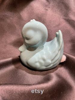 Vintage Andre Richard Teal Green Duck Vanity Cotton Ball Dispenser Figure