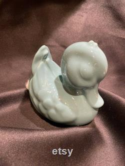 Vintage Andre Richard Teal Green Duck Vanity Cotton Ball Dispenser Figure