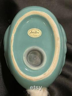 Vintage Andre Richard Teal Green Duck Vanity Cotton Ball Dispenser Figure