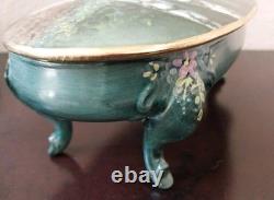 Vintage Angel Cherub Oval Trinket Powder Box