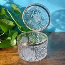 Vintage Anna Hutte Bleikristall 24 Lead Crystal Hinge Lid Trinket Box