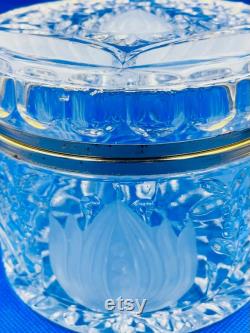 Vintage Anna Hutte Bleikristall 24 Lead Crystal Hinge Lid Trinket Box