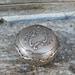 Vintage Antique 1890s Victorian French silver powder box with mirror inside Vanity
