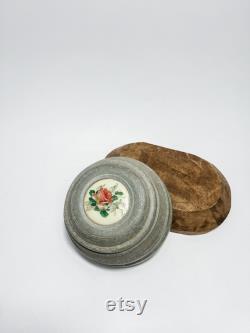 Vintage Antique Aluminum Powder Puff Music Box