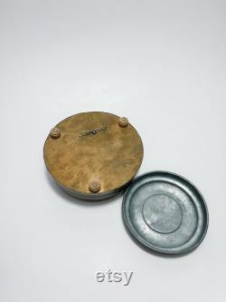 Vintage Antique Aluminum Powder Puff Music Box