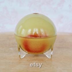 Vintage Apple Blossom Perfume Holder Made of a Glass Sphere and Reverse Painted