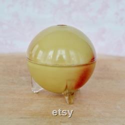 Vintage Apple Blossom Perfume Holder Made of a Glass Sphere and Reverse Painted