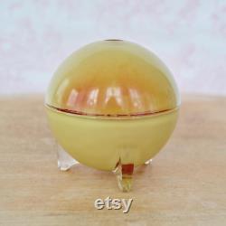 Vintage Apple Blossom Perfume Holder Made of a Glass Sphere and Reverse Painted