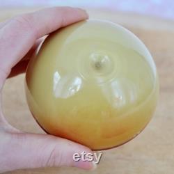 Vintage Apple Blossom Perfume Holder Made of a Glass Sphere and Reverse Painted