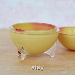 Vintage Apple Blossom Perfume Holder Made of a Glass Sphere and Reverse Painted