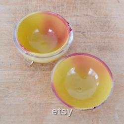 Vintage Apple Blossom Perfume Holder Made of a Glass Sphere and Reverse Painted