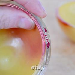 Vintage Apple Blossom Perfume Holder Made of a Glass Sphere and Reverse Painted