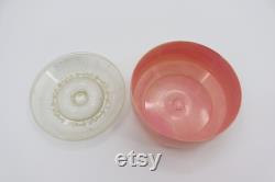 Vintage April Showers Deluxe Dusting Powder Box Made of Pink and Clear Plastic