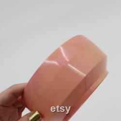 Vintage April Showers Deluxe Dusting Powder Box Made of Pink and Clear Plastic