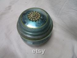 Vintage Aqua Aluminum Coty Musical Powder Jar