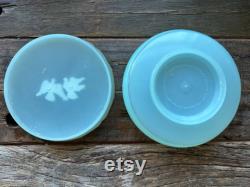 Vintage Aqua Plastic Powder Container by Avon Vanity Decor c. 1960s