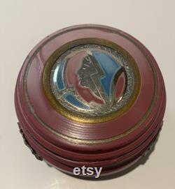 Vintage Art Deco Asbury Park New Jersey Aluminum Souvenir Trinket Box Powder Box