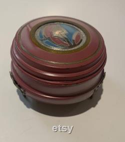 Vintage Art Deco Asbury Park New Jersey Aluminum Souvenir Trinket Box Powder Box