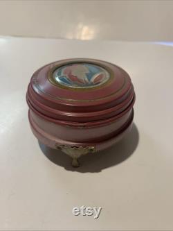 Vintage Art Deco Asbury Park New Jersey Aluminum Souvenir Trinket Box Powder Box