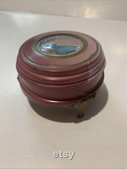 Vintage Art Deco Asbury Park New Jersey Aluminum Souvenir Trinket Box Powder Box