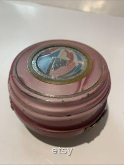 Vintage Art Deco Asbury Park New Jersey Aluminum Souvenir Trinket Box Powder Box