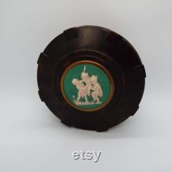 Vintage Art Deco Bakelite and Cherub Cameo Powder Bowl Bellevue Fine Arts Ltd Vanity Storage Powder Bowl 1930's 1940's Lidded Bowl