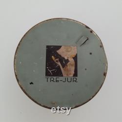 Vintage Art Deco Bath Powder Tin Box, Tre-Jur 1930's Boudoir Vanity Storage Container