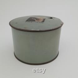 Vintage Art Deco Bath Powder Tin Box, Tre-Jur 1930's Boudoir Vanity Storage Container