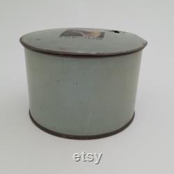 Vintage Art Deco Bath Powder Tin Box, Tre-Jur 1930's Boudoir Vanity Storage Container