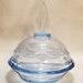 Vintage Art Deco Blue Glass Dresser or Powder Jar