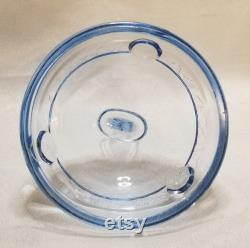 Vintage Art Deco Blue Glass Dresser or Powder Jar