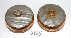 Vintage Art Deco Dresser Vanity Set with Celluloid Lids, Hair Receiver and Powder Jar