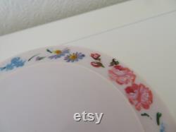 Vintage Art Deco Large Round Ivory Urea Formaldehyde Early Plastic Vanity Trinket Box with Hand Painted Floral Flower Design 1930's