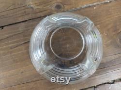 Vintage Art Deco Ribbed Round Powder Jar Red Lid With Red Gem