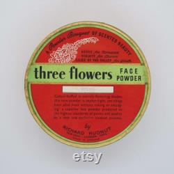 Vintage Art Deco Richard Hudnut Three Flowers Face Powder Box Unused Powder Compact 1930's Powder Box Vanity Storage Cosmetics Make-Up