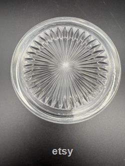 Vintage Art Deco Rodney Kent Covered Glass Dish, Star Burst Design with Hand Wrought Hammered Aluminum Tulip, Ribbon and Bow