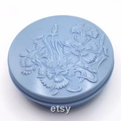 Vintage, Art Deco, plastic, powder box with floral decoration.