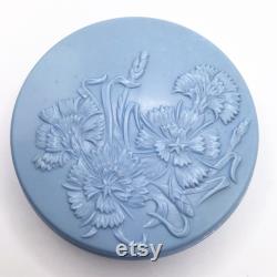 Vintage, Art Deco, plastic, powder box with floral decoration.