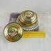 Vintage Art Nouveau Woman's Metal Powder Puff Tins, Vintage Vanity Decor, Victorian Trinket Boxes