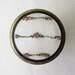 Vintage Austria Guilloche Enamel Brass Glass Vanity Dresser Jar Box Circa 1910