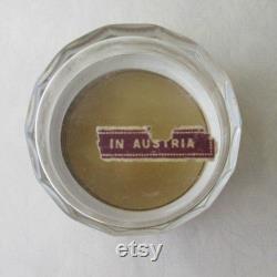 Vintage Austria Guilloche Enamel Brass Glass Vanity Dresser Jar Box Circa 1910