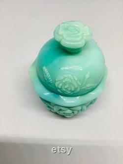 Vintage Avon Field Flowers Powder Sachet, Avon Blue Roses Milk Glass Powder Container, Collectible Avon, Bathroom Decor, Home Decor