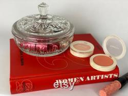 Vintage Avon Glass Lidded Powder Box Candy Jar Trinket Dish